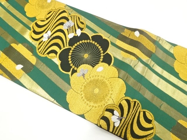 JAPANESE KIMONO / FUKURO OBI FOR FURISODE / WVOEN SAKURA & STREAM